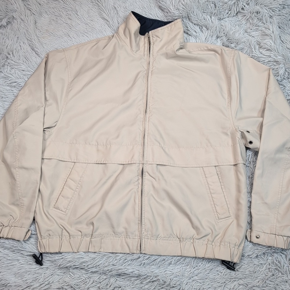 Dockers Golf Jacket Mens M‎ Biege Zip Up Vented Pockets Casual Windbreaker